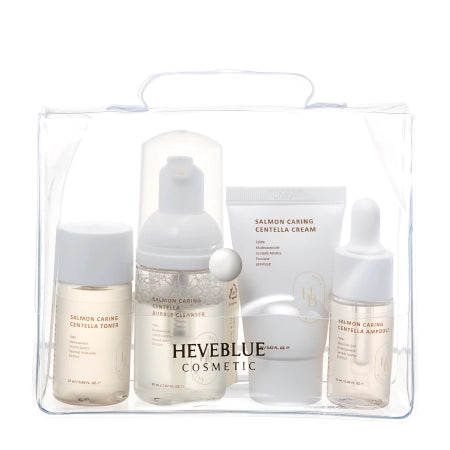 HEVEBLUE Salmon Caring Centella Special Travel Kit Bag (Mini Kit)