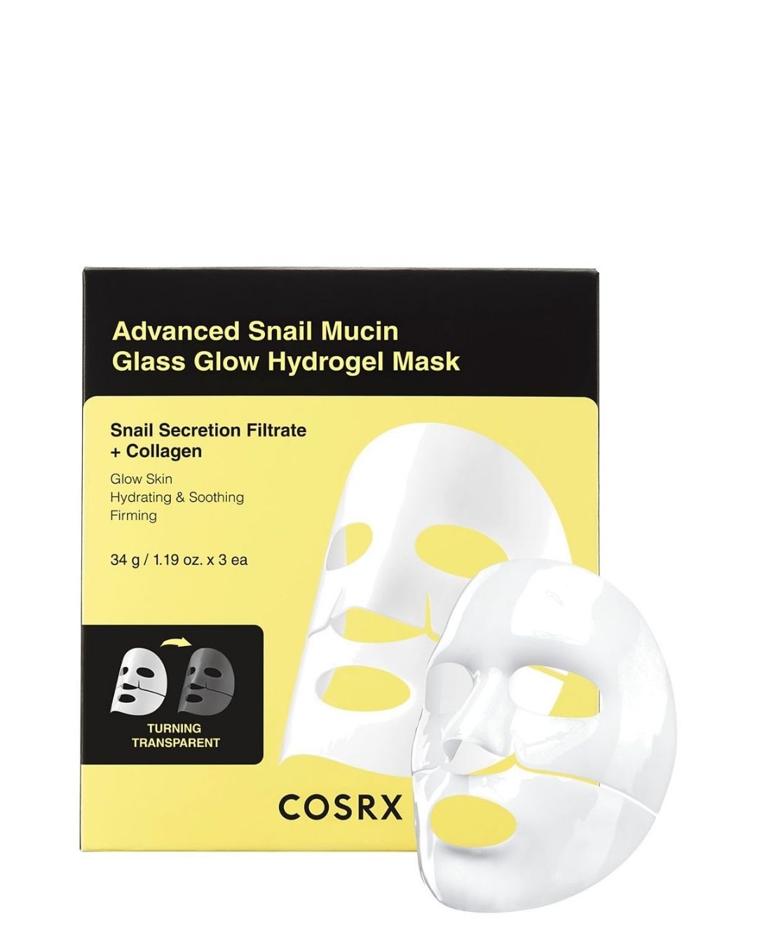 COSRX Advanced Snail Mucin Glass Glow Hydrogel Mask (Pack 3)
